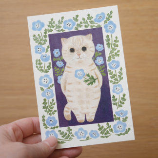 Postal+memo set #17 Cream cat