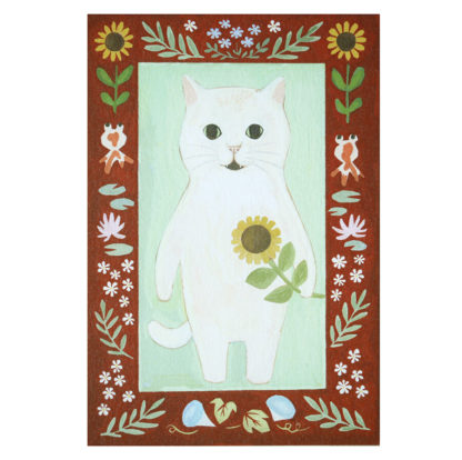 Postal+memo set #03 White cat