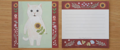 Postal+memo set #03 White cat - Imagen 3