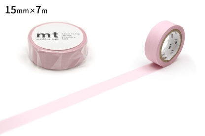 cinta de washi mt 15mm x 7m color sólido - pastel rose