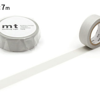 cinta de washi mt 15mm x 7m color sólido - pastel pearl grey