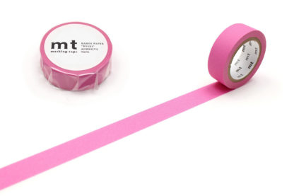 cinta de washi mt 15mm x 7m color sólido - matte pink
