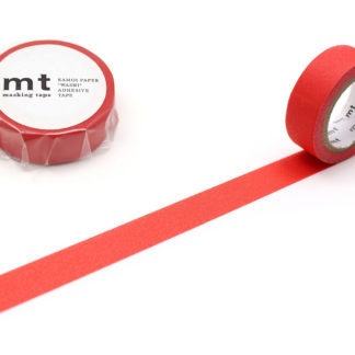 cinta de washi mt 15mm x 7m color sólido - matte red
