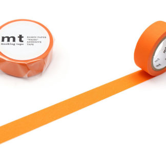 cinta de washi mt 15mm x 7m color sólido - matte orange