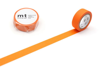 cinta de washi mt 15mm x 7m color sólido - matte orange