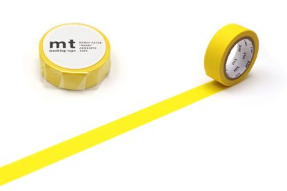 cinta de washi mt 15mm x 7m color sólido - matte yellow