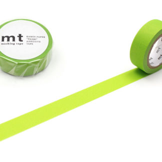 cinta de washi mt 15mm x 7m color sólido - matte yellow green