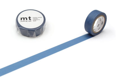 cinta de washi mt 15mm x 7m color sólido - smoky blue