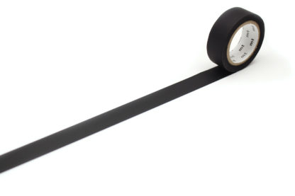 cinta de washi mt 15mm x 7m color sólido - matte black