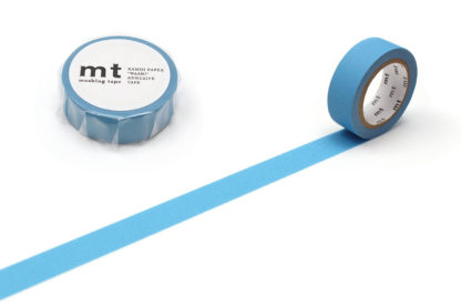 cinta de washi mt 15mm x 7m color sólido - matte light blue