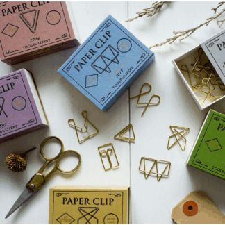 clips de papel metálico dorado - diseño vintage
