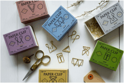 clips de papel metálico dorado - diseño vintage