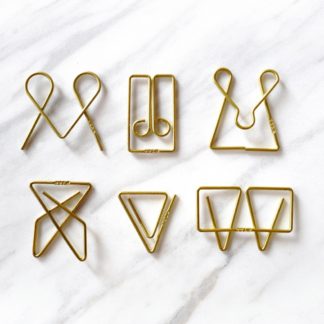 clips de papel metálico dorado - diseño vintage