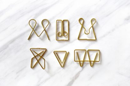 clips de papel metálico dorado - diseño vintage - Imagen 3