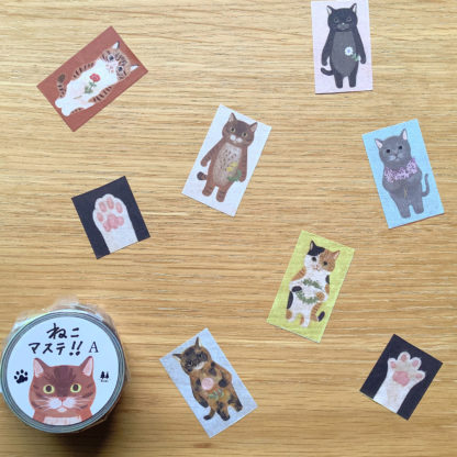 Washi tape - gatos grupo A 24mm - Imagen 2