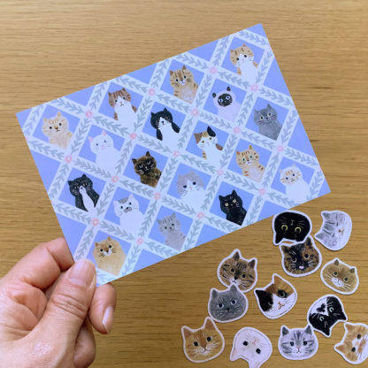 set de stickers - carita de gatos - Imagen 6