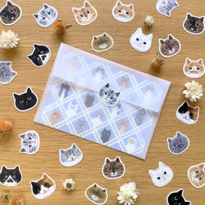 set de stickers - carita de gatos - Imagen 7