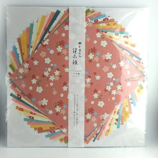 Set de Washi Chiyogami Komon Flores 15x15cm - 24 hojas