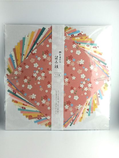Set de Washi Chiyogami Komon Flores 15x15cm - 24 hojas