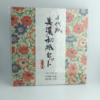 Set de Washi Chiyogami y Mino 15x15cm - 24 hojas