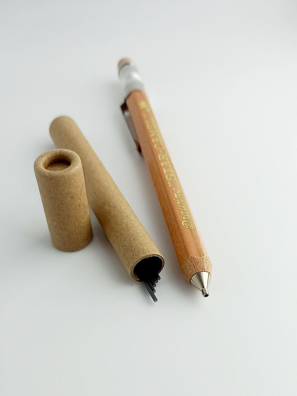 lápiz de madera portaminas mini 0.9mm x10mm