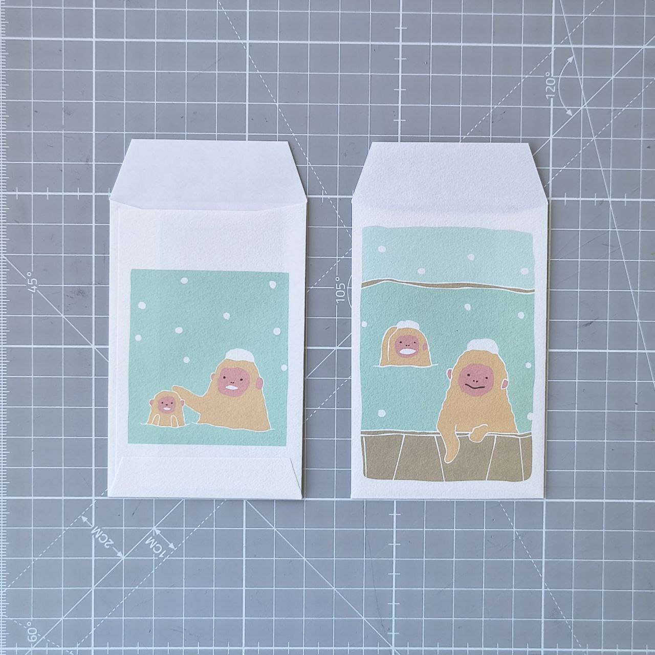 sobres pochi - mono de nieve