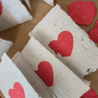 tarjetas de saludos - corazones - hecho a mano